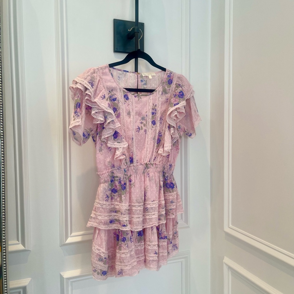 LoveShackFancy Natasha Pink Floral Dress